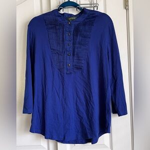 RALPH LAUREN WOMENS TOP, ROYAL BLUE, SIZE xl